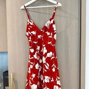 Red floral dress petite studio